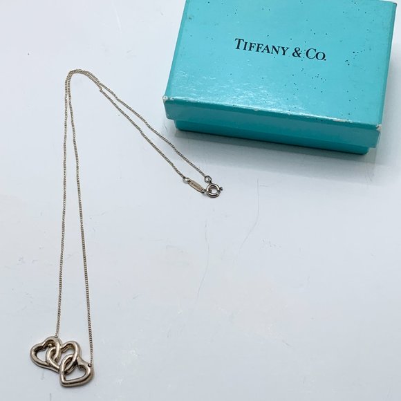 Authentic Tiffany & Co Silver 925 Triple Open Hearts Necklace - Picture 7 of 8